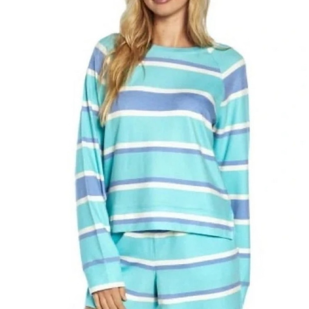 Wildfox blue stripe long sleeve top size M